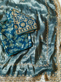 Tissue Saree with beautiful embroidery & sequins work (RO)