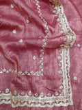 Tissue Saree with beautiful embroidery & sequins work (RO)