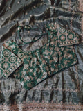 Tissue Saree with beautiful embroidery & sequins work (RO)
