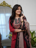 Handcrafted Rayon Slub Kurta Set with Mul Cotton Dupatta (RO)