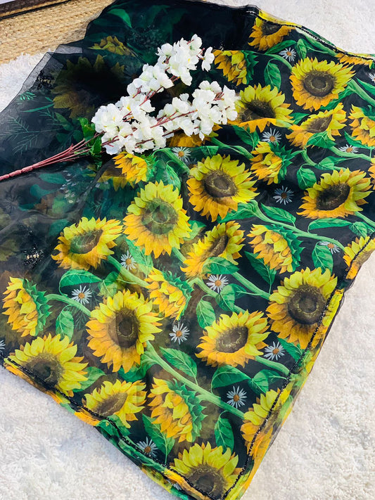 Premium Organza Saree with Handwork & Silk Blouse (RO)