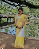 Heavy Linen Blooming Digital Print Saree (RO)