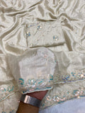Silky Star Hand Work Saree with Original Beads Work & Matching Blouse (RO)