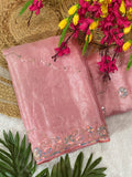 Silky Star Hand Work Saree with Original Beads Work & Matching Blouse (RO)