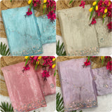 Silky Star Hand Work Saree with Original Beads Work & Matching Blouse (RO)