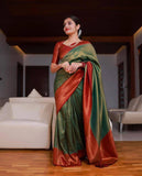 Soft Lichi Silk Saree with Rich Pallu & Jacquard Work (RO)