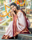 Soft Lichi Silk Saree with Rich Pallu & Jacquard Work (RO)