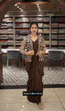 Chinnon Silk Saree with Full-Stitched Blouse & Organza Koti Jacket (RO)