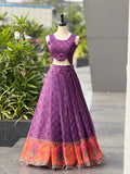 Designer Jimmy Organza Lehenga Set with Fully Stitched Blouse (RO)