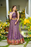 Designer Jimmy Organza Lehenga Set with Fully Stitched Blouse (RO)