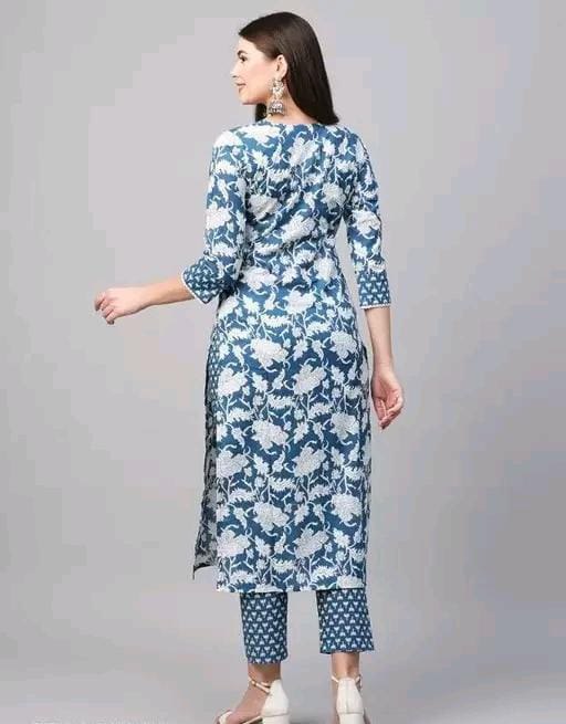 Casual Daily Wear Cotton Printed Kurti Co-ord Set (RO)