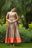 Elegant Semi-Kanjivaram Silk Gown with Crepe Lining (RO)