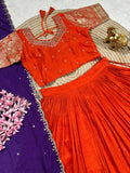 Fully Stitched Viscose Silk Lehenga Set with Dupatta (RO)