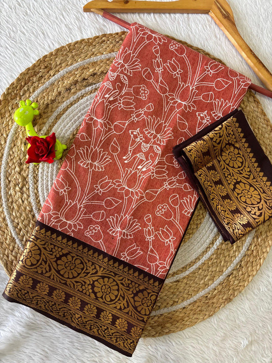 Mul Cotton Saree with Jacquard Border (RO)