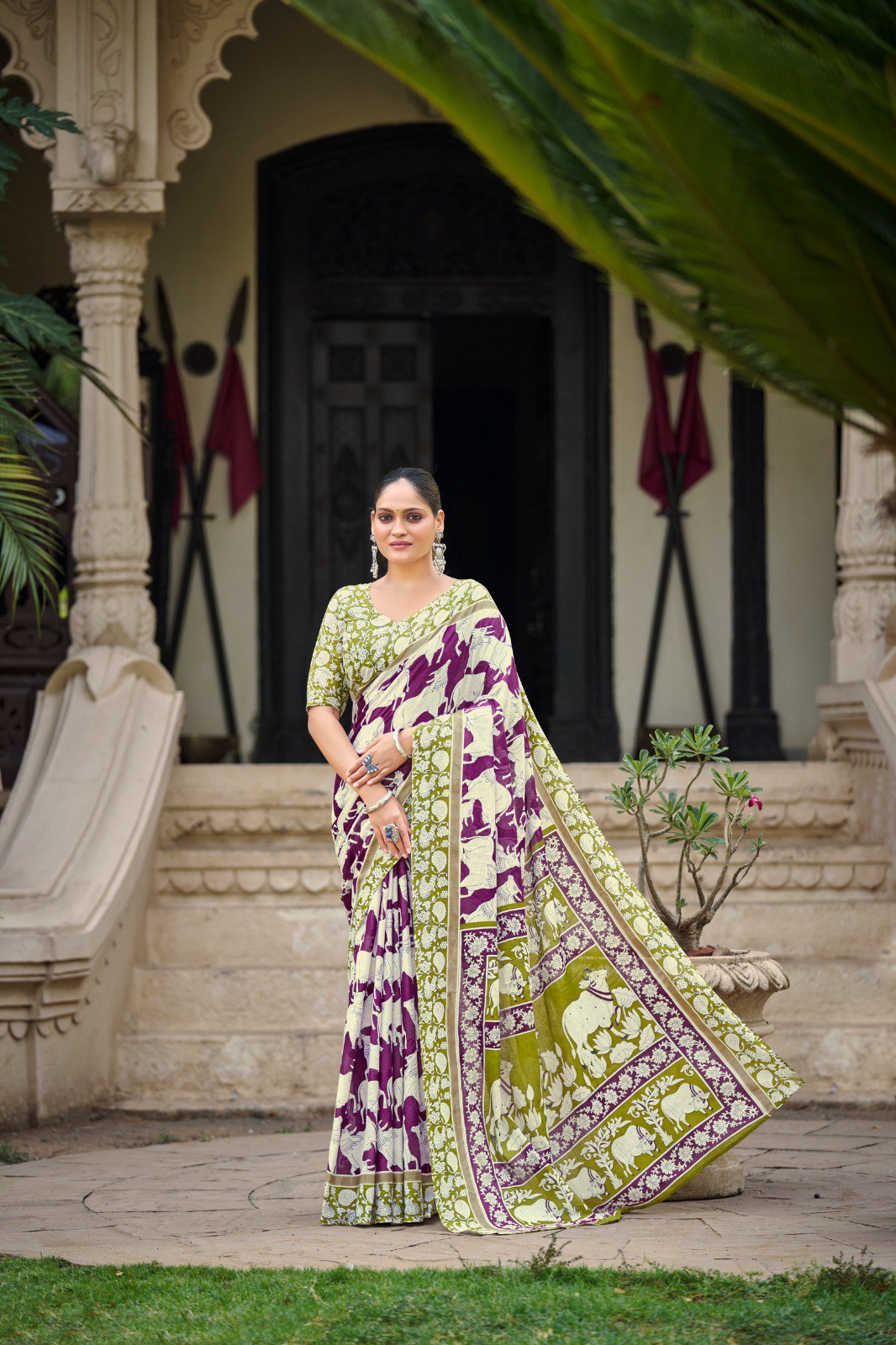 Mul Cotton Saree with Jacquard Border (RO)