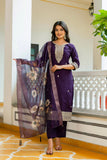 Viscose Chanderi Embroidered Suit Set (RO)