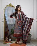 Rayon Kurta Set with Matching Pant and Printed Dupatta (RO)