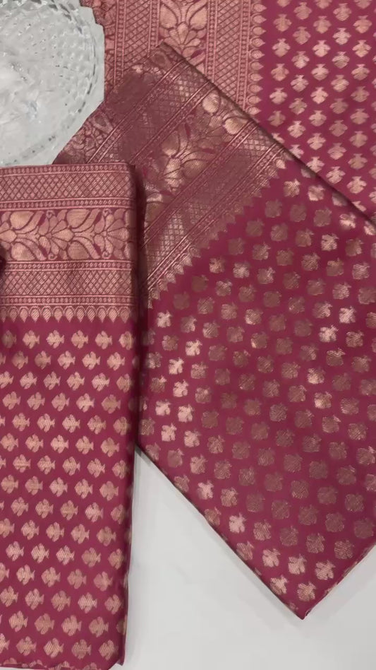 Lichi Silk Saree with Jacquard Work (RO)