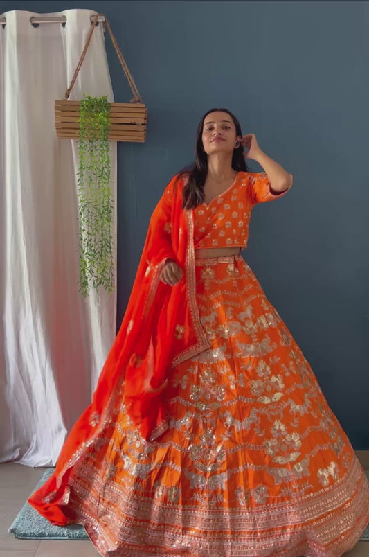 Orange Designer Lehenga Choli RO9791