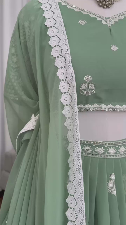 Faux Georgette Lehenga Set RO9605