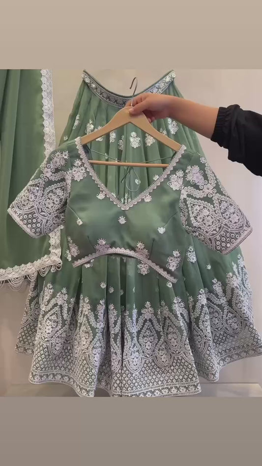 Faux Georgette Lehenga Set RO9605