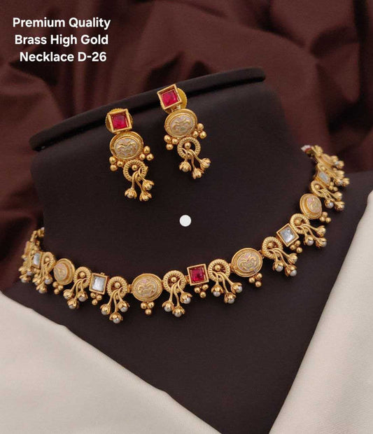 Brass Women's Choker Necklaces Kundan