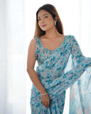 Chinon KESH595 11 Fancy Printed Mirror Work Saree