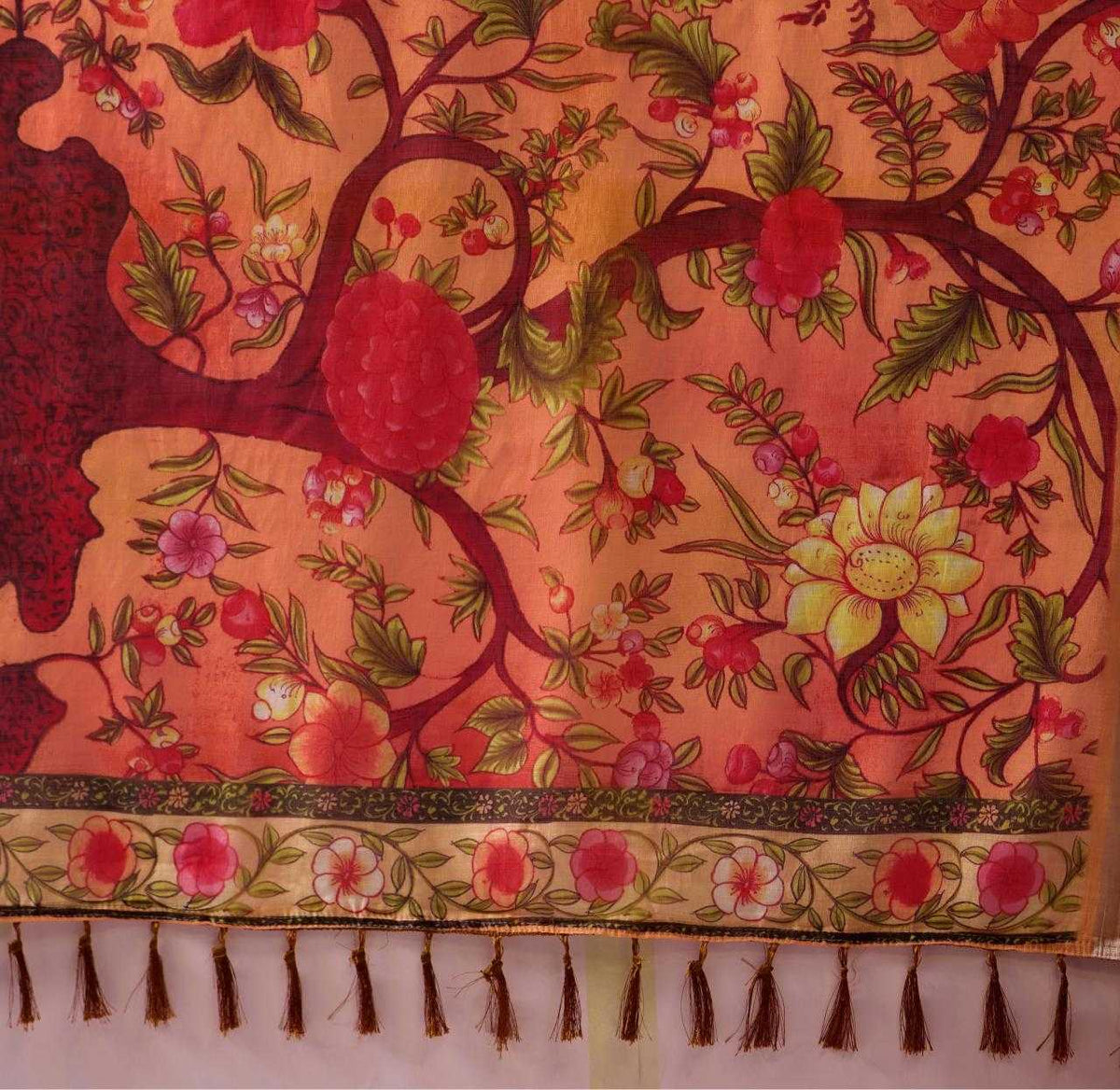 Cotton KESH522 1017 Printed Cotton Linen Floral Saree