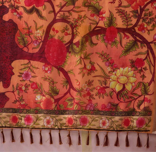 Cotton KESH522 1017 Printed Cotton Linen Floral Saree