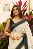 Cotton Linen Sarees Jacquard