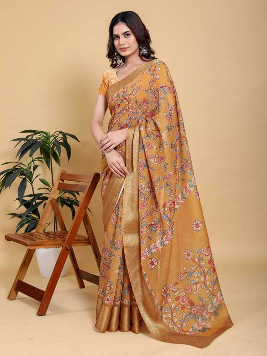 Linen Cotton Printed Saree