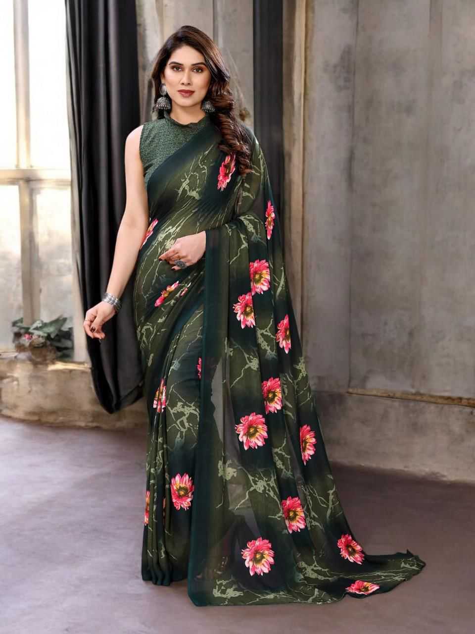 Georgette KESH577 883 Fancy Printed Sarees
