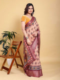 Cotton Jacquard KESH553 626 Printed Cotton Linen Saree