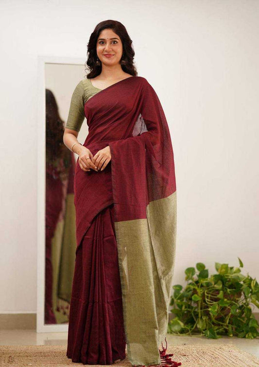 Linen Cotton Saree